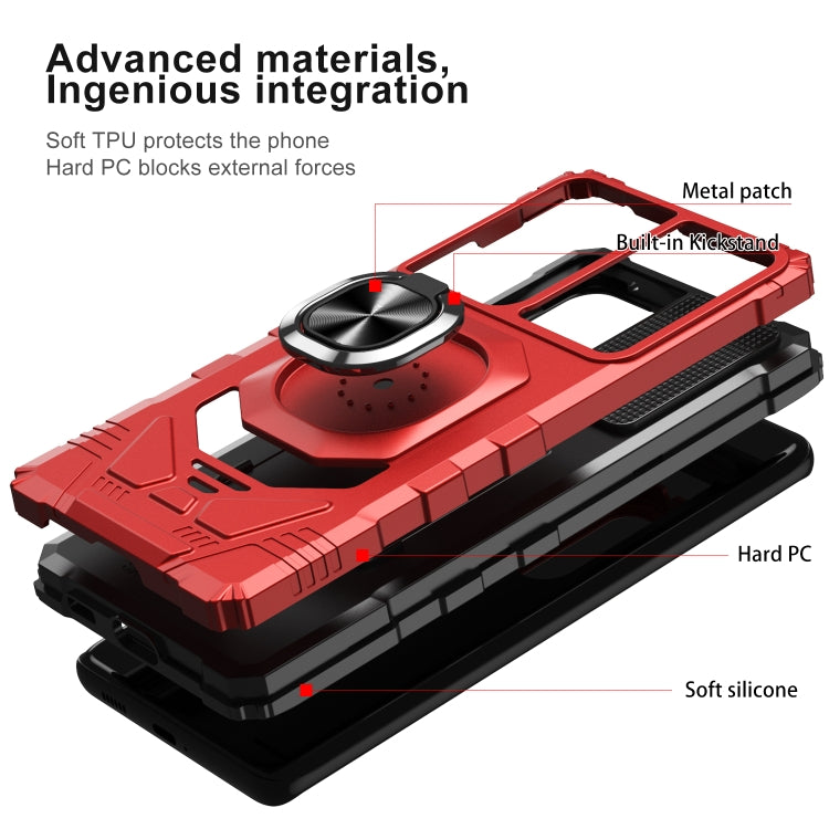For Samsung Galaxy S21 Ultra 5G 10 PCS Armor Magnetic PC + TPU Shockproof Case with 360 Degree Rotation Ring Holder