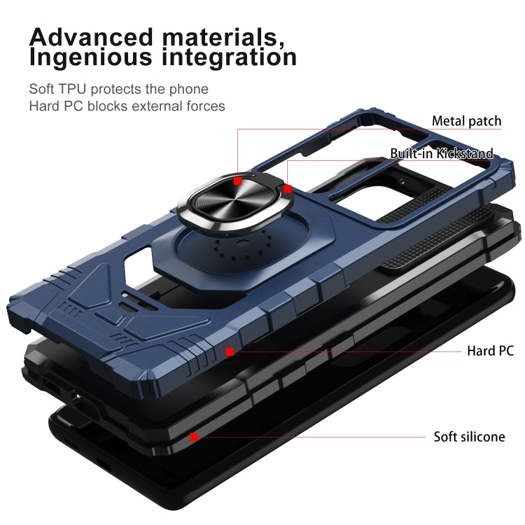 For Samsung Galaxy S21 Ultra 5G 10 PCS Armor Magnetic PC + TPU Shockproof Case with 360 Degree Rotation Ring Holder