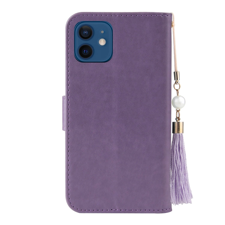For iPhone 12 mini Embossed Lucky Tree Horizontal Flip Leather Case with Holder & Card Slot & Wallet & Lanyard