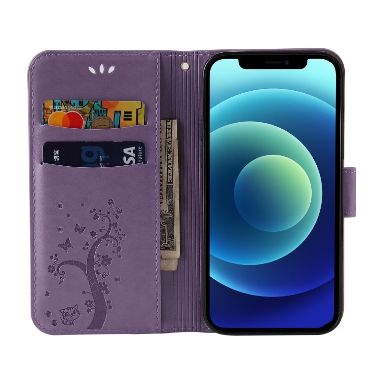 For iPhone 12 mini Embossed Lucky Tree Horizontal Flip Leather Case with Holder & Card Slot & Wallet & Lanyard
