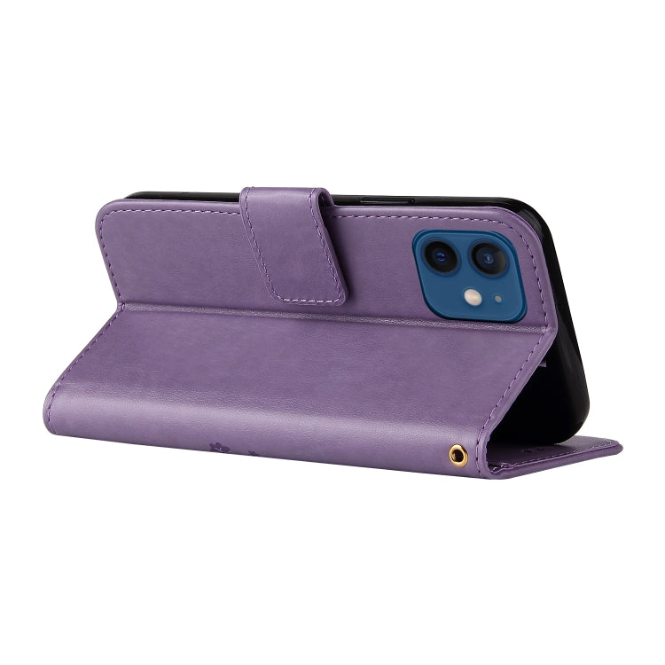 For iPhone 12 mini Embossed Lucky Tree Horizontal Flip Leather Case with Holder & Card Slot & Wallet & Lanyard