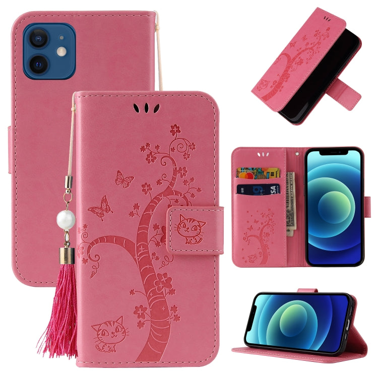 For iPhone 12 mini Embossed Lucky Tree Horizontal Flip Leather Case with Holder & Card Slot & Wallet & Lanyard