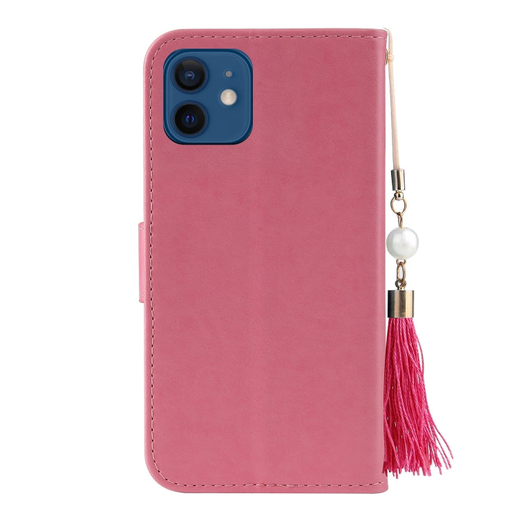 For iPhone 12 mini Embossed Lucky Tree Horizontal Flip Leather Case with Holder & Card Slot & Wallet & Lanyard