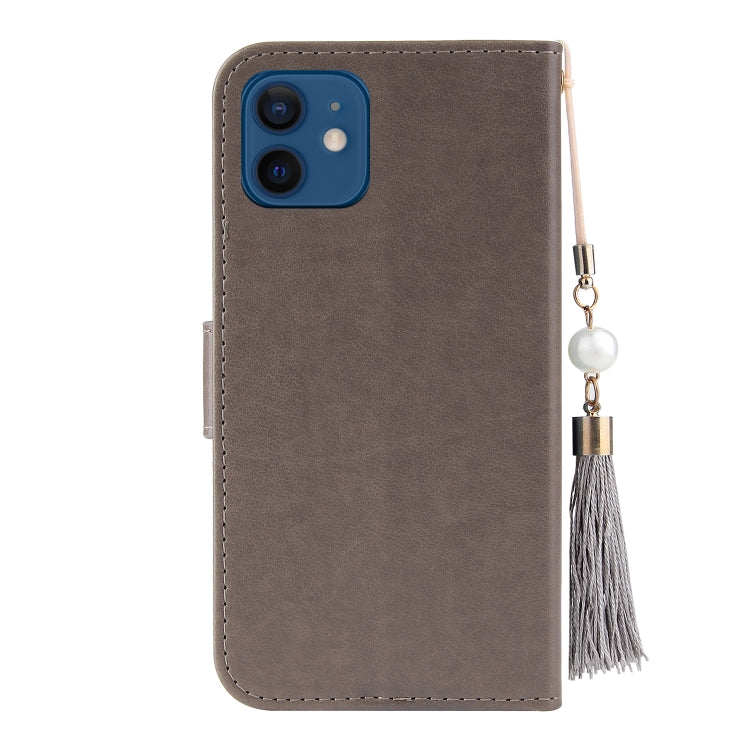 For iPhone 12 mini Embossed Lucky Tree Horizontal Flip Leather Case with Holder & Card Slot & Wallet & Lanyard