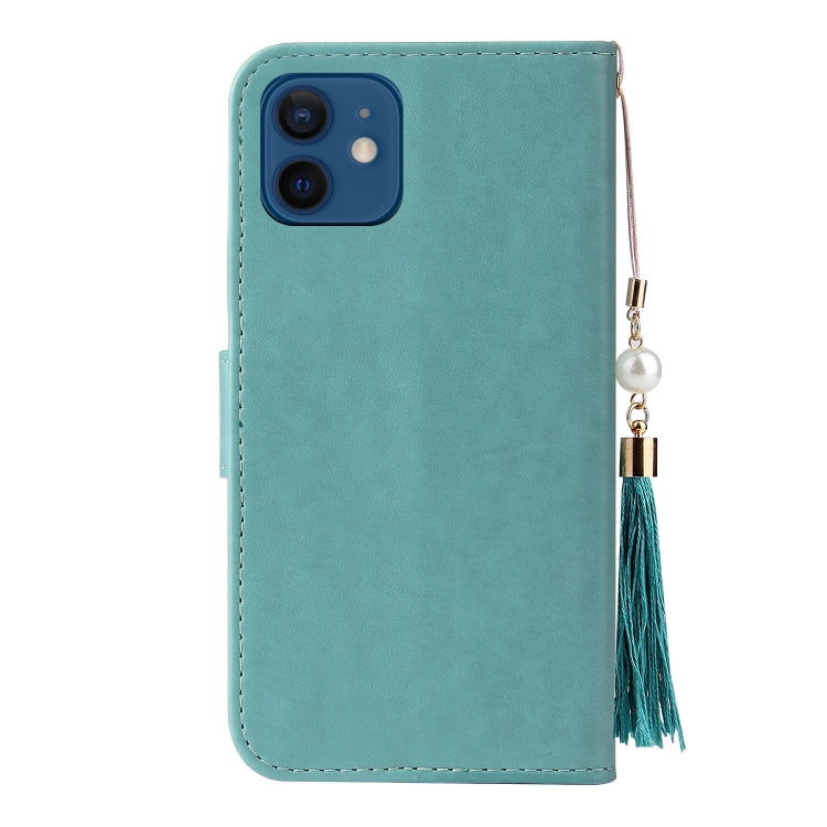 For iPhone 12 mini Embossed Lucky Tree Horizontal Flip Leather Case with Holder & Card Slot & Wallet & Lanyard