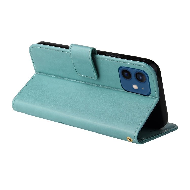 For iPhone 12 mini Embossed Lucky Tree Horizontal Flip Leather Case with Holder & Card Slot & Wallet & Lanyard