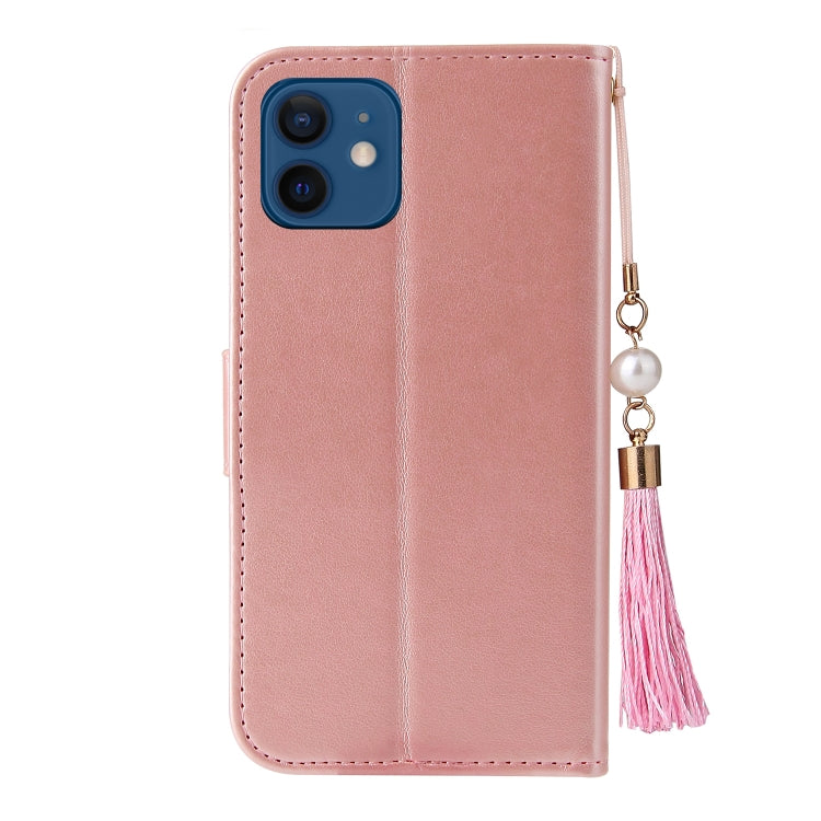 For iPhone 12 mini Embossed Lucky Tree Horizontal Flip Leather Case with Holder & Card Slot & Wallet & Lanyard