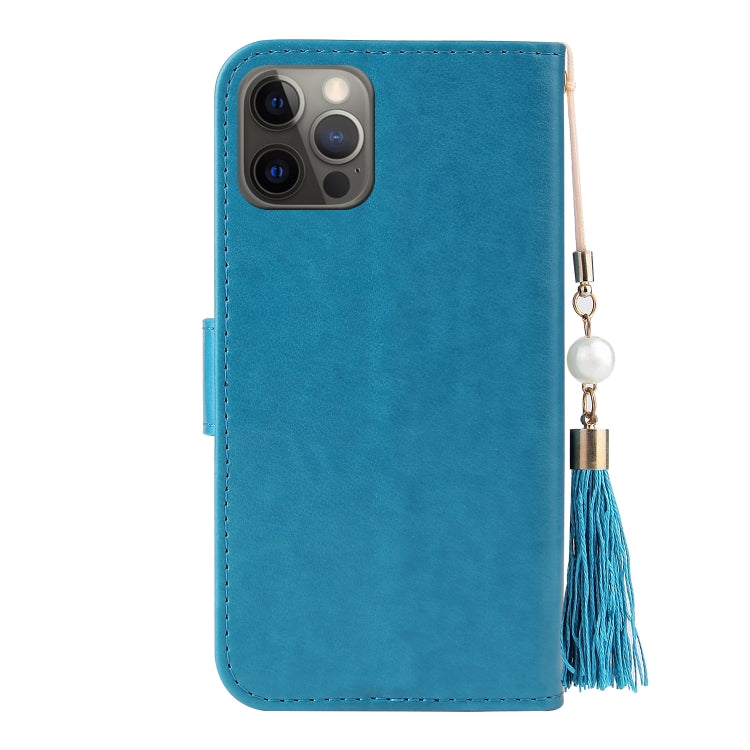 For iPhone 12 Pro Embossed Lucky Tree Horizontal Flip Leather Case with Holder & Card Slot & Wallet & Lanyard