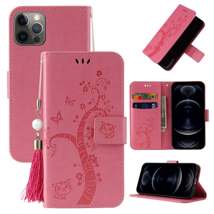 For iPhone 12 Pro Embossed Lucky Tree Horizontal Flip Leather Case with Holder & Card Slot & Wallet & Lanyard