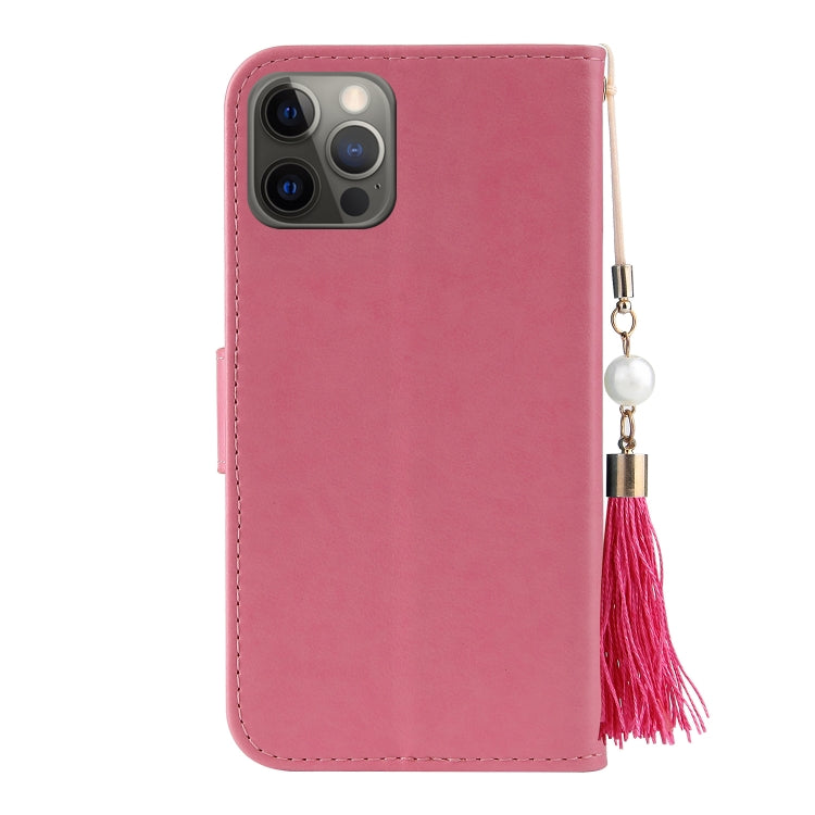 For iPhone 12 Pro Embossed Lucky Tree Horizontal Flip Leather Case with Holder & Card Slot & Wallet & Lanyard