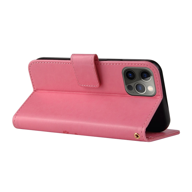 For iPhone 12 Pro Embossed Lucky Tree Horizontal Flip Leather Case with Holder & Card Slot & Wallet & Lanyard