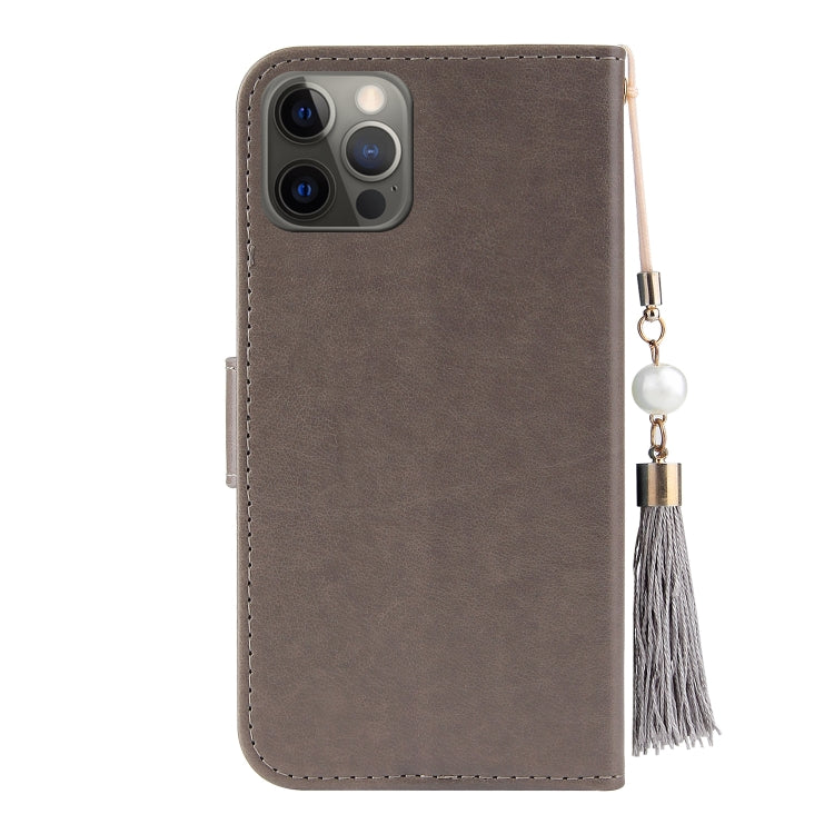 For iPhone 12 Pro Embossed Lucky Tree Horizontal Flip Leather Case with Holder & Card Slot & Wallet & Lanyard