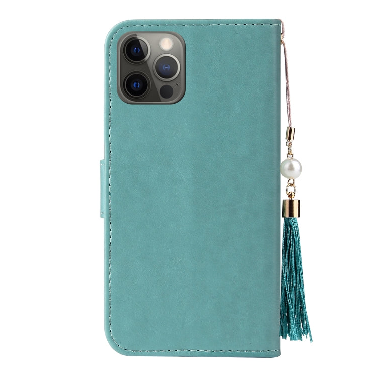 For iPhone 12 Pro Embossed Lucky Tree Horizontal Flip Leather Case with Holder & Card Slot & Wallet & Lanyard
