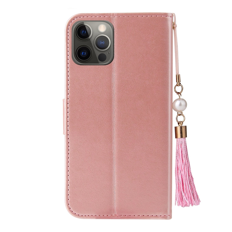 For iPhone 12 Pro Embossed Lucky Tree Horizontal Flip Leather Case with Holder & Card Slot & Wallet & Lanyard