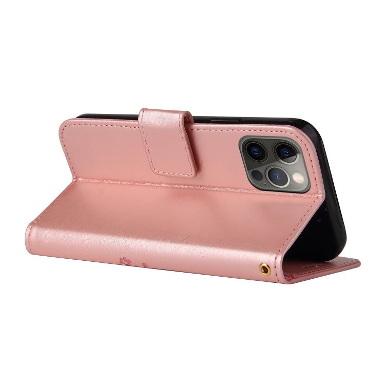 For iPhone 12 Pro Embossed Lucky Tree Horizontal Flip Leather Case with Holder & Card Slot & Wallet & Lanyard