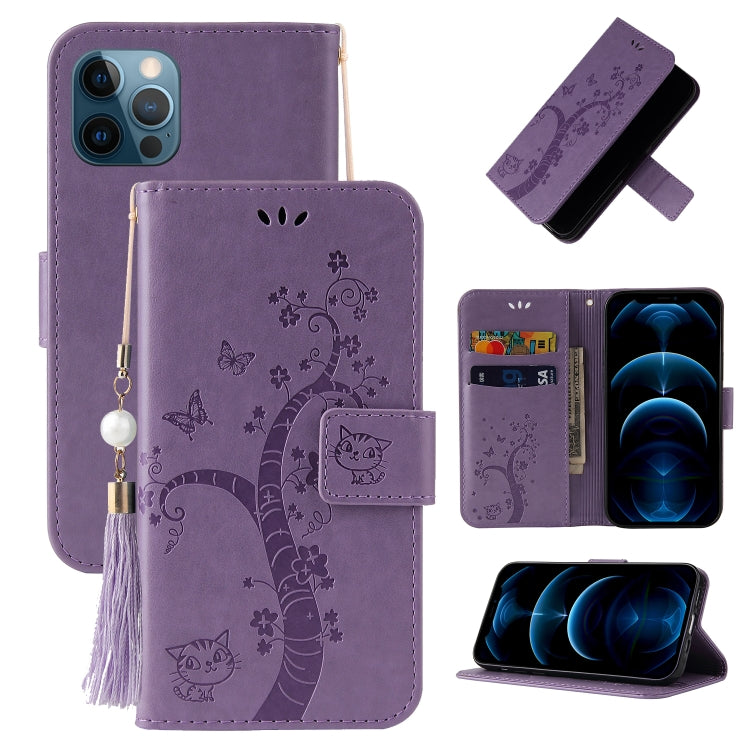 For iPhone 12 Pro Max Embossed Lucky Tree Horizontal Flip Leather Case with Holder & Card Slot & Wallet & Lanyard