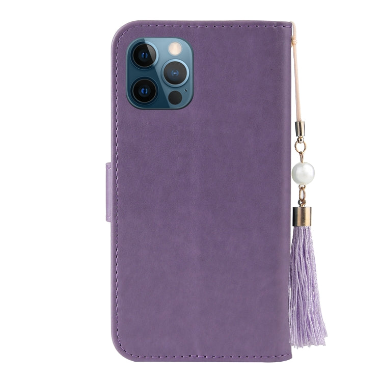 For iPhone 12 Pro Max Embossed Lucky Tree Horizontal Flip Leather Case with Holder & Card Slot & Wallet & Lanyard