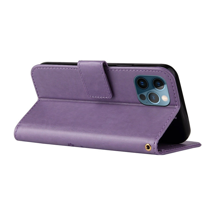 For iPhone 12 Pro Max Embossed Lucky Tree Horizontal Flip Leather Case with Holder & Card Slot & Wallet & Lanyard