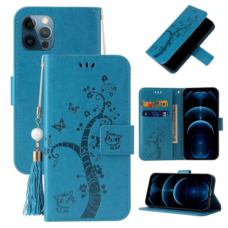 For iPhone 12 Pro Max Embossed Lucky Tree Horizontal Flip Leather Case with Holder & Card Slot & Wallet & Lanyard