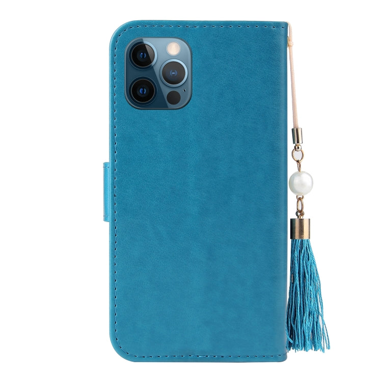 For iPhone 12 Pro Max Embossed Lucky Tree Horizontal Flip Leather Case with Holder & Card Slot & Wallet & Lanyard
