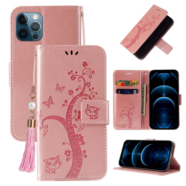 For iPhone 12 Pro Max Embossed Lucky Tree Horizontal Flip Leather Case with Holder & Card Slot & Wallet & Lanyard