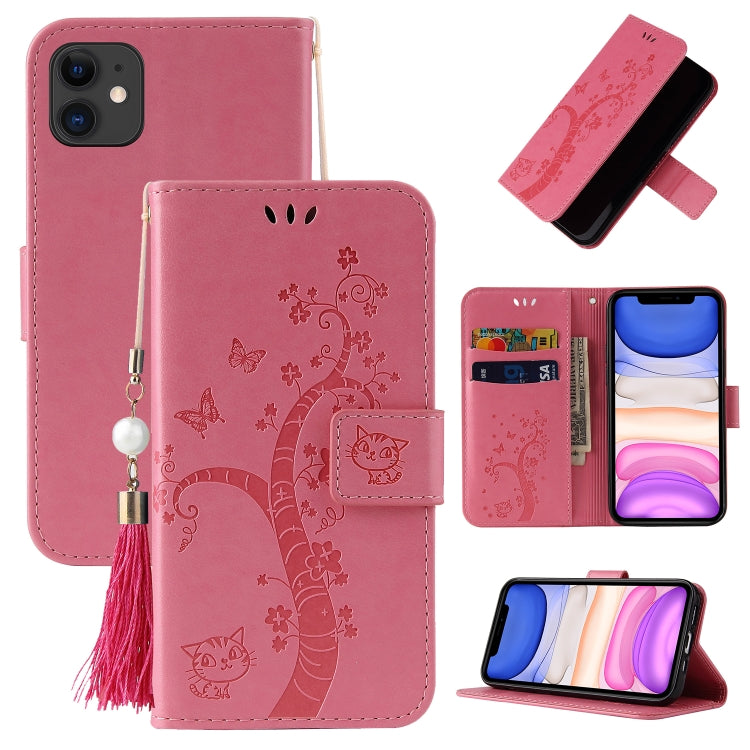 For iPhone 11 Embossed Lucky Tree Horizontal Flip Leather Case with Holder & Card Slot & Wallet & Lanyard