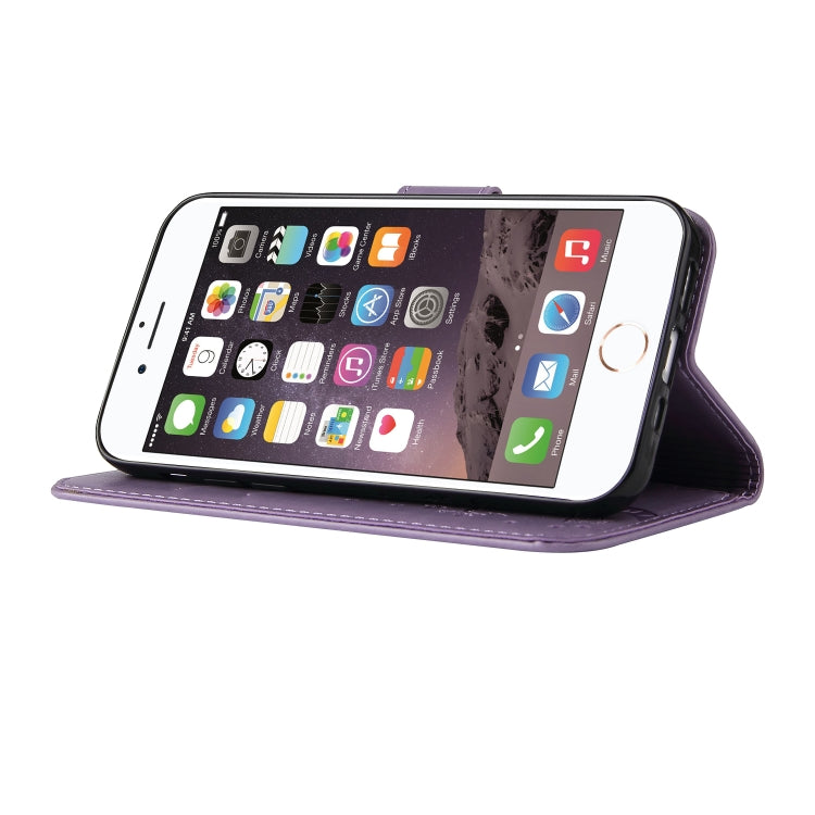 For iPhone SE 2022 / SE 2020 / 8 / 7 Embossed Lucky Tree Horizontal Flip Leather Case with Holder & Card Slot & Wallet & Lanyard