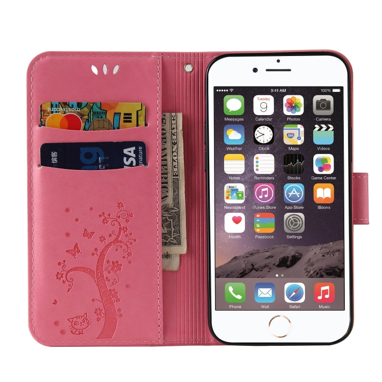 For iPhone SE 2022 / SE 2020 / 8 / 7 Embossed Lucky Tree Horizontal Flip Leather Case with Holder & Card Slot & Wallet & Lanyard