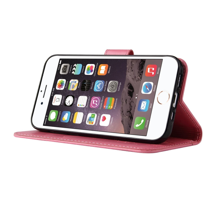 For iPhone SE 2022 / SE 2020 / 8 / 7 Embossed Lucky Tree Horizontal Flip Leather Case with Holder & Card Slot & Wallet & Lanyard