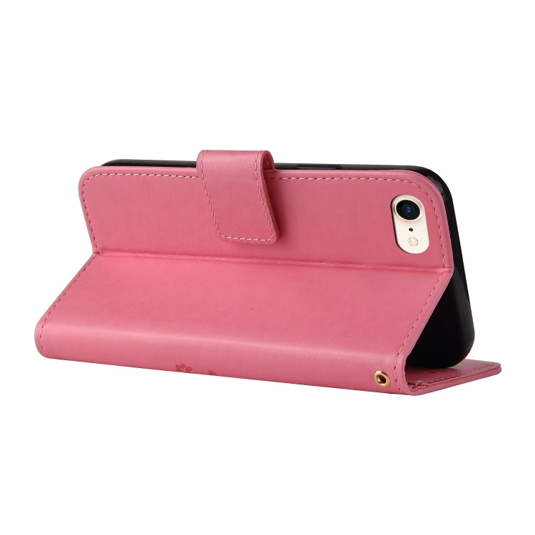 For iPhone SE 2022 / SE 2020 / 8 / 7 Embossed Lucky Tree Horizontal Flip Leather Case with Holder & Card Slot & Wallet & Lanyard