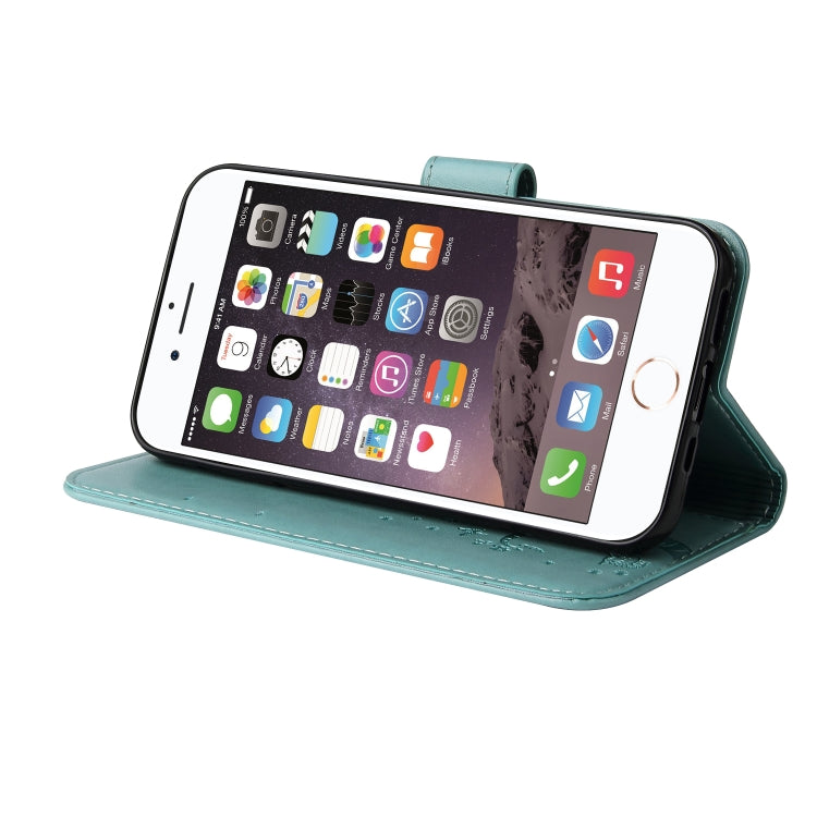 For iPhone SE 2022 / SE 2020 / 8 / 7 Embossed Lucky Tree Horizontal Flip Leather Case with Holder & Card Slot & Wallet & Lanyard