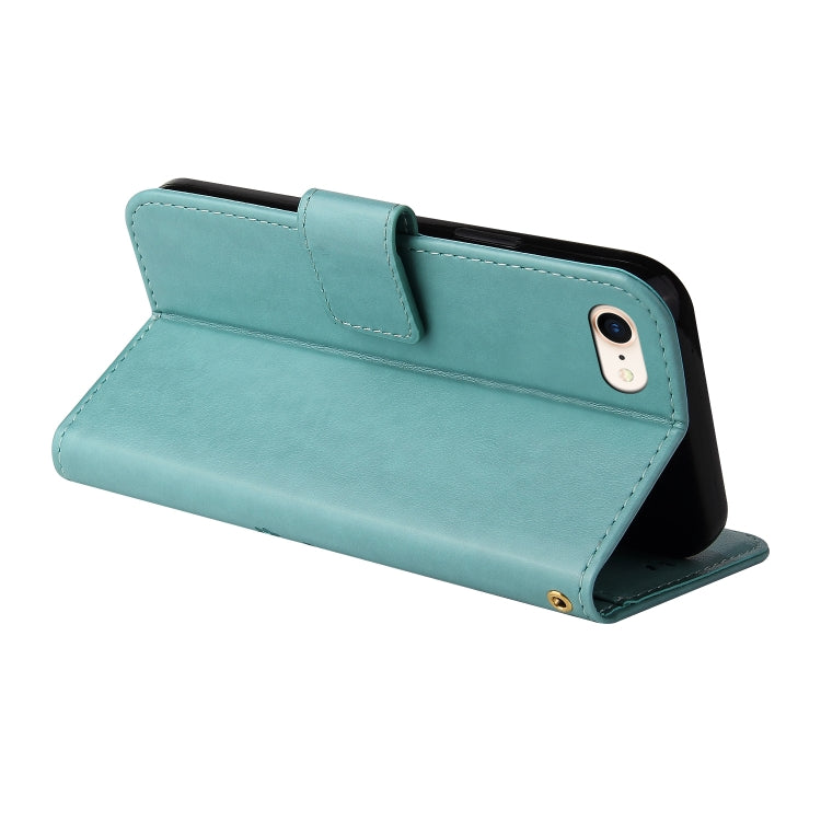 For iPhone SE 2022 / SE 2020 / 8 / 7 Embossed Lucky Tree Horizontal Flip Leather Case with Holder & Card Slot & Wallet & Lanyard