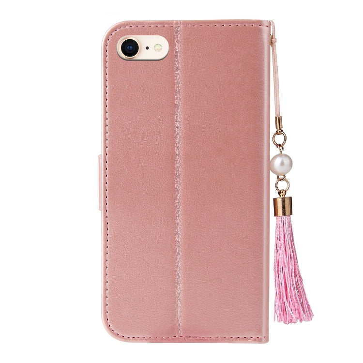 For iPhone SE 2022 / SE 2020 / 8 / 7 Embossed Lucky Tree Horizontal Flip Leather Case with Holder & Card Slot & Wallet & Lanyard