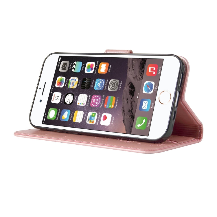 For iPhone SE 2022 / SE 2020 / 8 / 7 Embossed Lucky Tree Horizontal Flip Leather Case with Holder & Card Slot & Wallet & Lanyard
