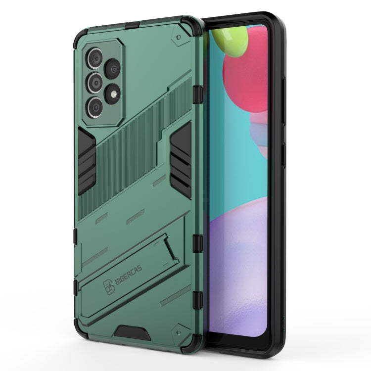 For Samsung Galaxy A52 5G Punk Armor 2 in 1 PC + TPU Shockproof Case with Invisible Holder