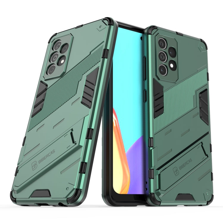 For Samsung Galaxy A52 5G Punk Armor 2 in 1 PC + TPU Shockproof Case with Invisible Holder