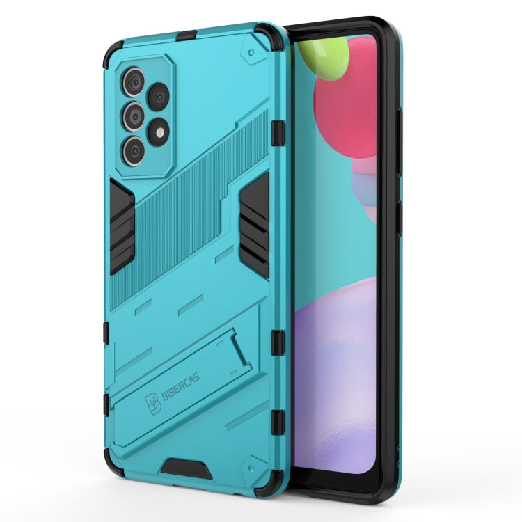 For Samsung Galaxy A52 5G Punk Armor 2 in 1 PC + TPU Shockproof Case with Invisible Holder