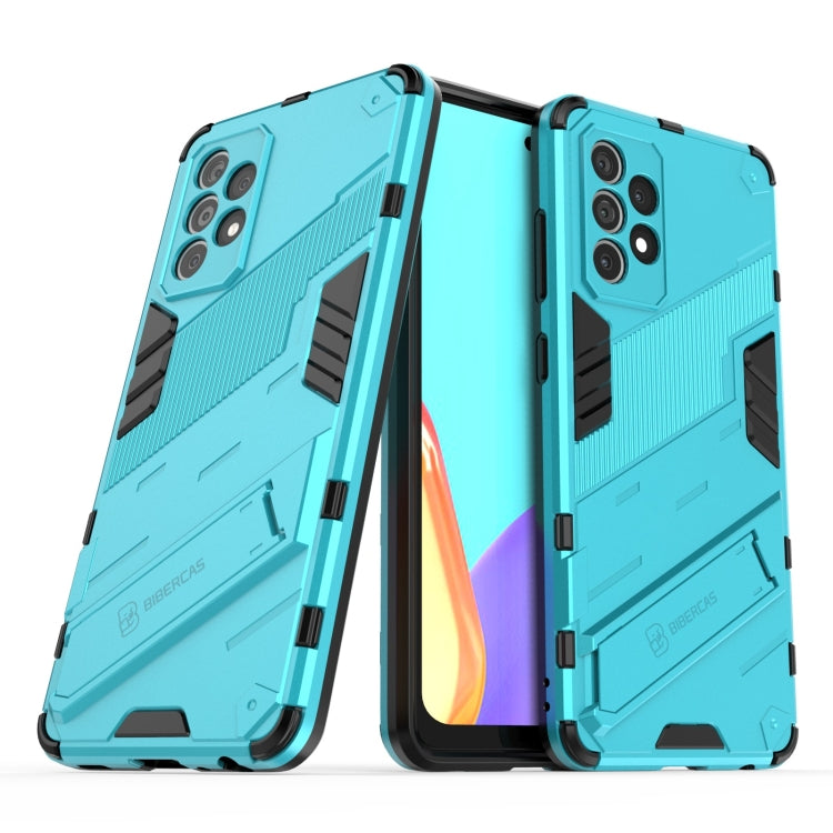 For Samsung Galaxy A52 5G Punk Armor 2 in 1 PC + TPU Shockproof Case with Invisible Holder
