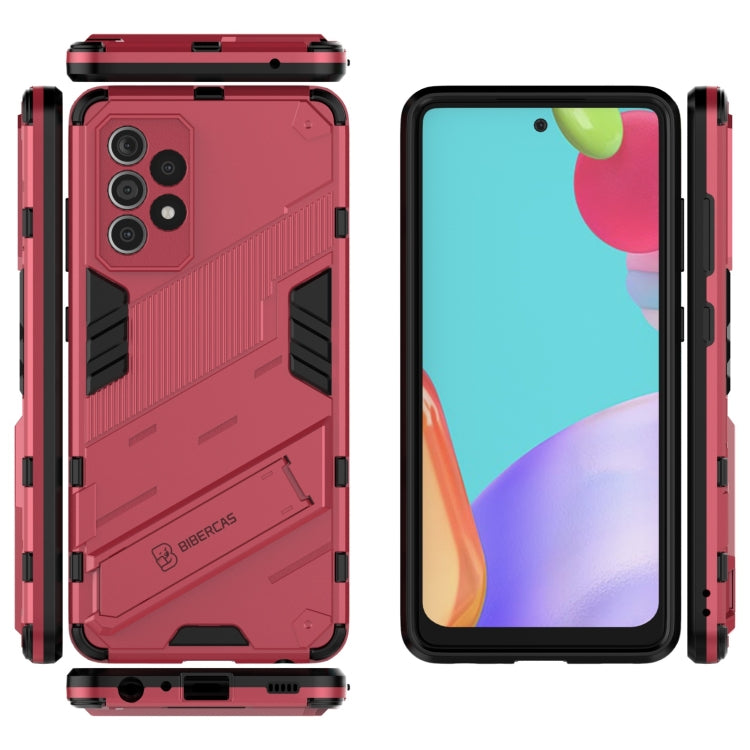 For Samsung Galaxy A52 5G Punk Armor 2 in 1 PC + TPU Shockproof Case with Invisible Holder