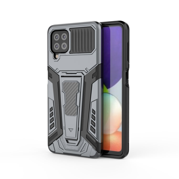 For Samsung Galaxy A22 4G War Chariot Series Armor All-inclusive Shockproof PC + TPU Protective Case with Invisible Holder