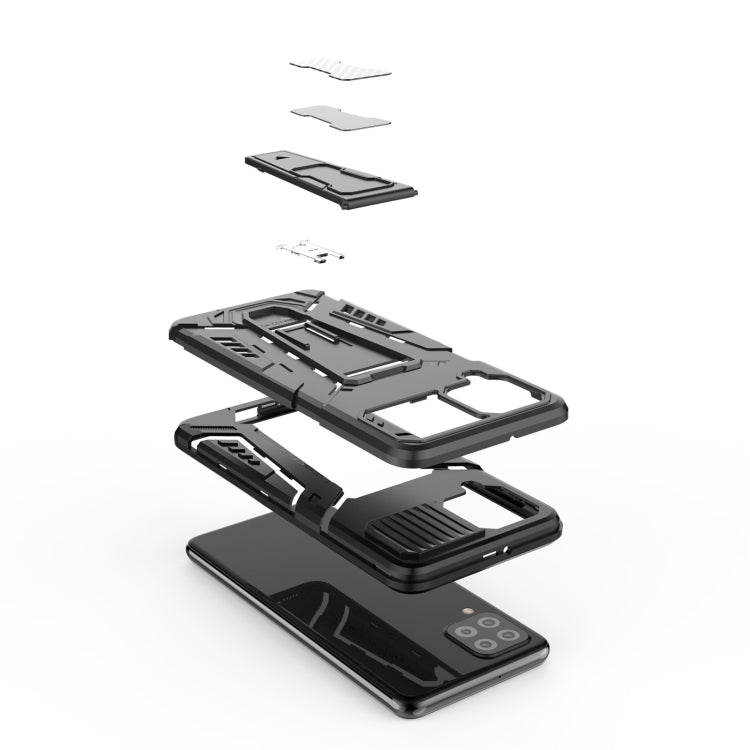 For Samsung Galaxy A22 4G War Chariot Series Armor All-inclusive Shockproof PC + TPU Protective Case with Invisible Holder