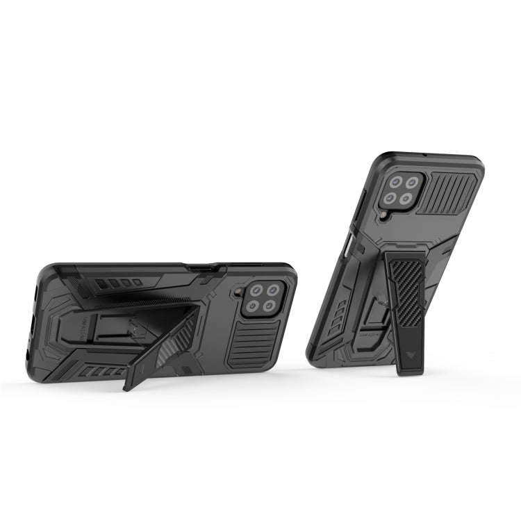 For Samsung Galaxy A22 4G War Chariot Series Armor All-inclusive Shockproof PC + TPU Protective Case with Invisible Holder