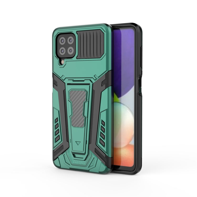 For Samsung Galaxy A22 4G War Chariot Series Armor All-inclusive Shockproof PC + TPU Protective Case with Invisible Holder