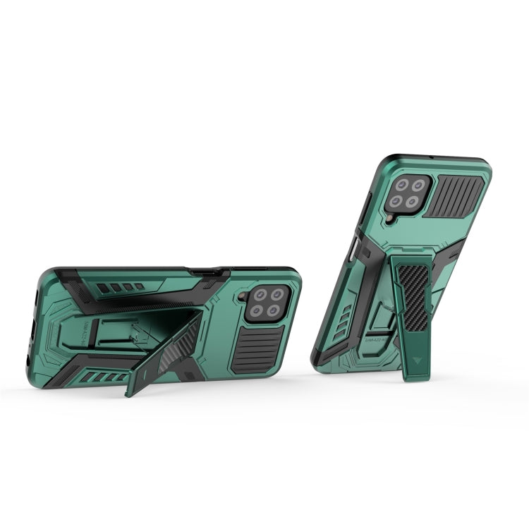 For Samsung Galaxy A22 4G War Chariot Series Armor All-inclusive Shockproof PC + TPU Protective Case with Invisible Holder