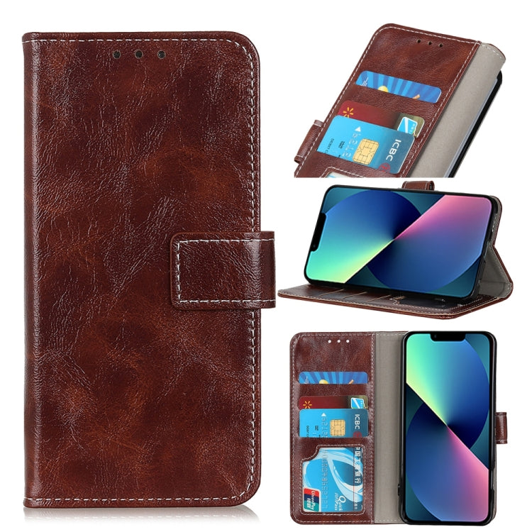 For iPhone 13 mini Retro Crazy Horse Texture Horizontal Flip Leather Case with Holder & Card Slots & Photo Frame & Wallet