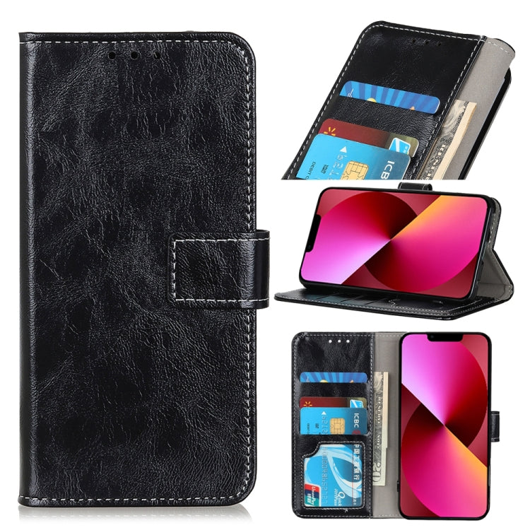 For iPhone 13 Retro Crazy Horse Texture Horizontal Flip Leather Case with Holder & Card Slots & Photo Frame & Wallet