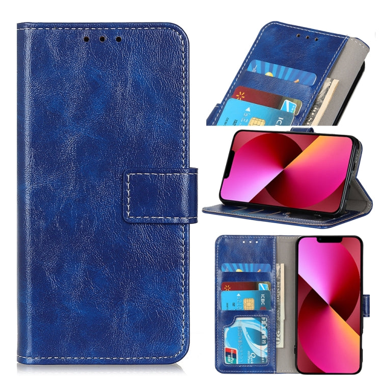 For iPhone 13 Retro Crazy Horse Texture Horizontal Flip Leather Case with Holder & Card Slots & Photo Frame & Wallet