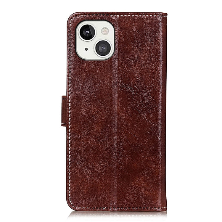 For iPhone 13 Retro Crazy Horse Texture Horizontal Flip Leather Case with Holder & Card Slots & Photo Frame & Wallet