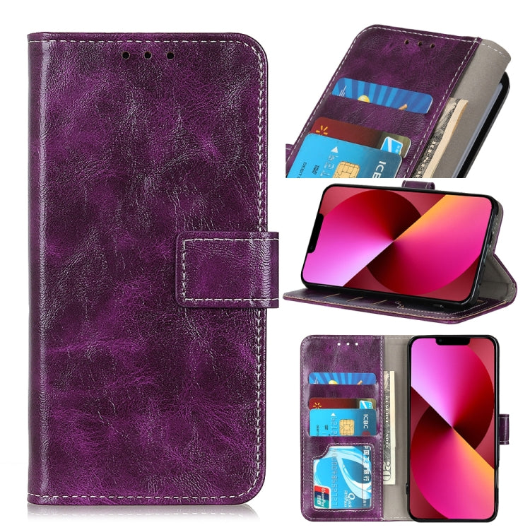 For iPhone 13 Retro Crazy Horse Texture Horizontal Flip Leather Case with Holder & Card Slots & Photo Frame & Wallet