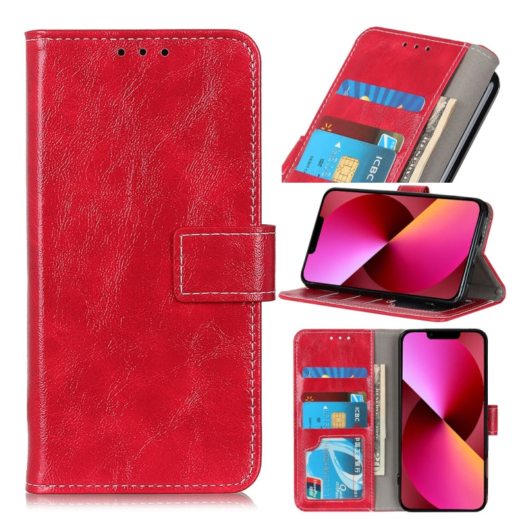For iPhone 13 Retro Crazy Horse Texture Horizontal Flip Leather Case with Holder & Card Slots & Photo Frame & Wallet